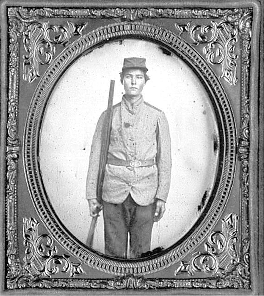Portrait of Private Walter Miles Parker, 1st Florida Cavalry, of the Confederate States of America 