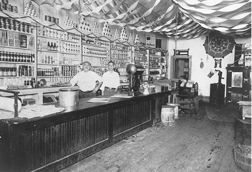 Locally owned grocery store in the 1920s.