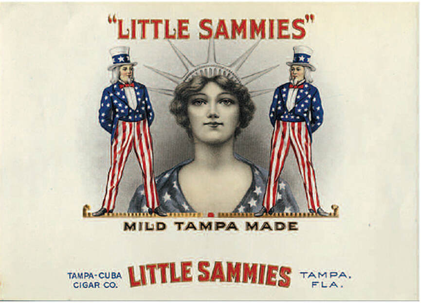 Patriotic images were common, especially during the brief Spanish-American War.